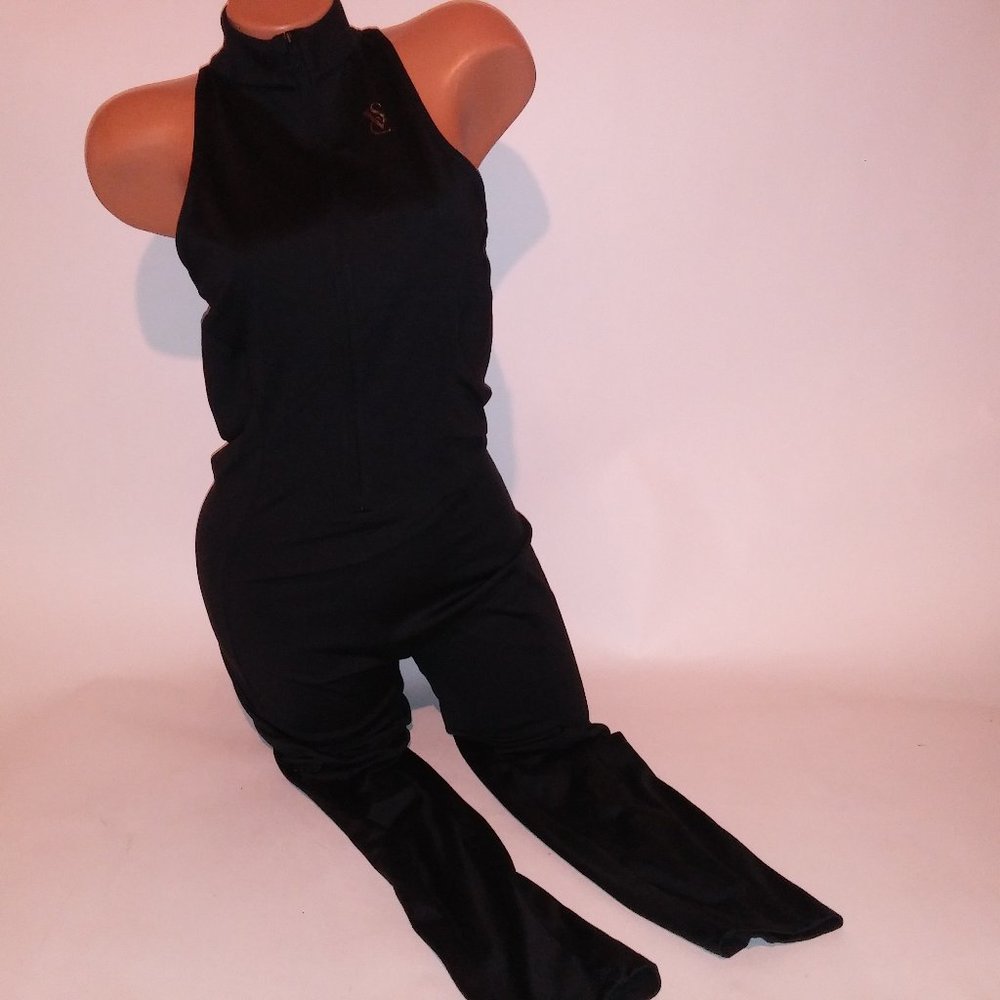Victoria‎ Secret Jumpsuit Large One Piece Pantsuit Romper Solid Black Sleeveless